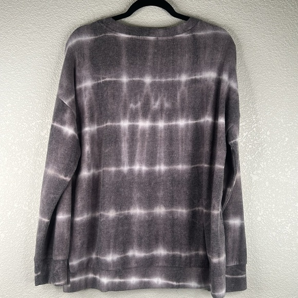 Mine Britton Gray Tie Dye Super Soft Crew Neck Long Sleeve Sweater Size XL New! - Picture 4 of 7